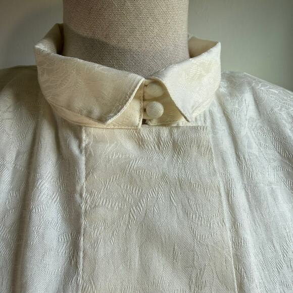 Vintage Victorian Romantic Blouse Cotton Jacquard Size 12 Barrie Pace USA Made - Picture 7 of 12